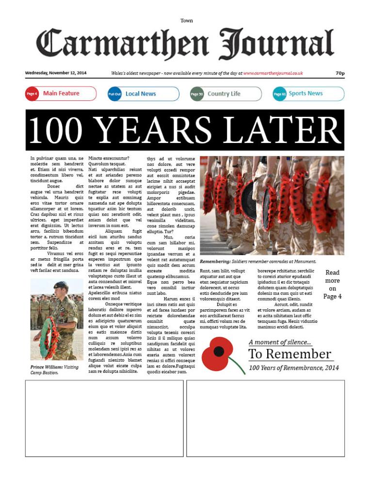 Carmarthen Journal Work Experience - Remembrance Sunday